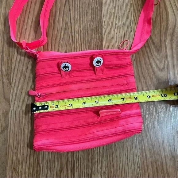 Zipit Zipper Monster Crossbody Bag Girls Small Pink Zip Top Adjustable - Picture 9 of 13